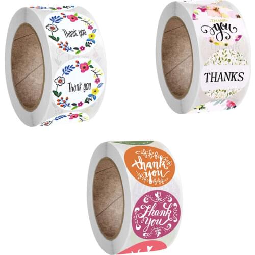 500Pcs/Roll Round Thank You Stickers Wedding Party Handmade Scrapbooking Gift Packaging Seal Labels