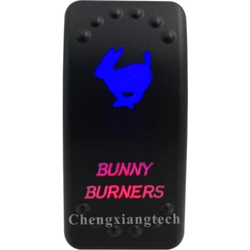 Car Boat Truck Rv Bus - On Off - Up Blue & Down Red Led - Rocker Switch - BUNNY BURNERS - 5 Pins - SPST - Waterproof