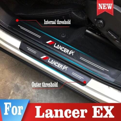 Car Stickers Door Threshold Guard For Mitsubis Lancer EX Car Door Sill Scuff Plate Pedal Cover Trim Auto Styling Accessories