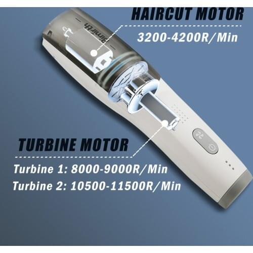 Bimirth Cordless Vacuum Haircut Kit Hair Clipper Waterproof Built-in Rechargeable Battery with Storage Bag Cleaning Brush forKid