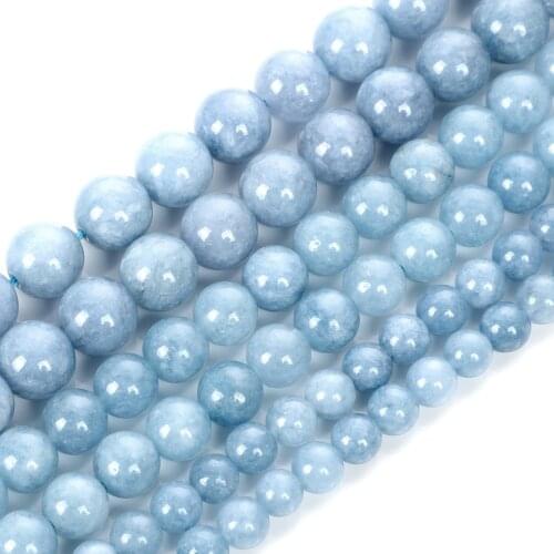 Natural Stone Beads Optimize Aquamarine Beads For Jewelry Making Bracelet DIY Accessories Needlework Strand 6-10MM