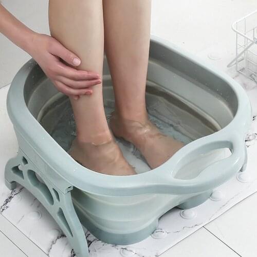 Foot Bath Household Foldable Portable Foot Soak Barrel Massage Travel Plastic Foot Bath