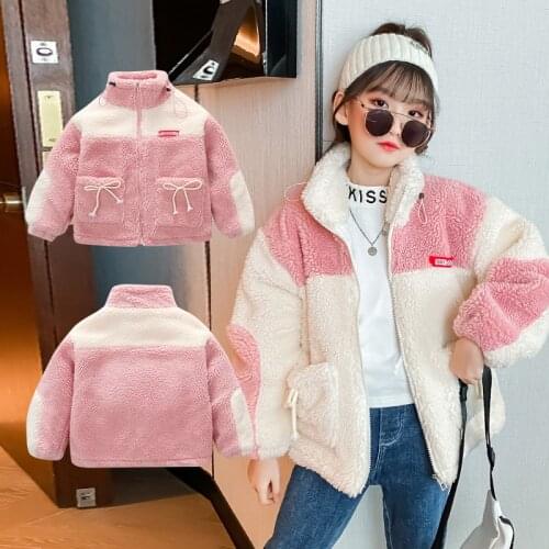 Children`s Autumn Winter Outerwear New Girls Jacket Clothes Thickened Lamb Fashion Design Woolen Cloth Warm Coat Kids Wool Coat
