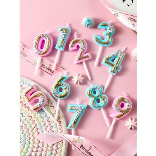 Baby Shower Party CakeTopper Candle Flower Numbe Decoration Pink Blue Kids Birthday Wedding Propos 520 Birthday Baking Supplies