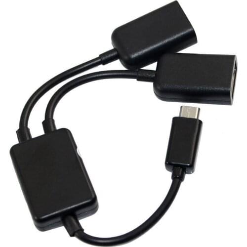 Micro-USB Host Cable,Micro-USB Male to 2X Type A Dual USB Female OTG Adapter Converter Hub for Android Tablet Pc and Smart Pho