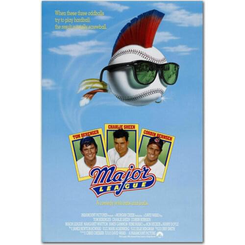 J0076 MAJOR LEAGUE Movie 1989 Classic Vintage Film Wall Sticker Silk Poster Art Light Canvas Home Decoration
