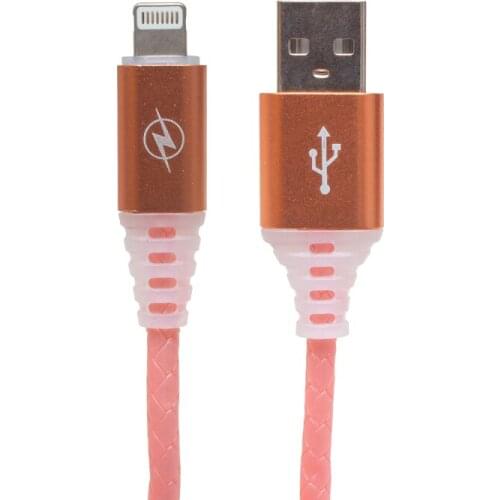 POWERMASTER BRAIDED RGB ILLUMINATED FOR IPHONE LIGHTNING USB DATA AND CHARGER CABLE 1 METRE