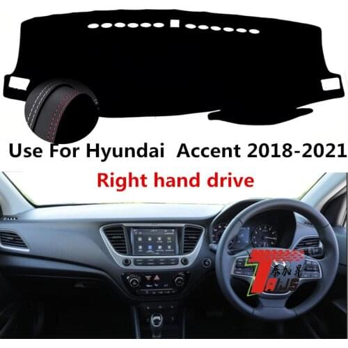 TAIJS Factory Classic Sport Leather Car Dashboard Cover For Hyundai Accent 2018 2019 2020 2021 Right hand drive