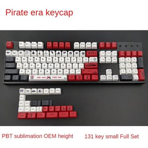 131-key Pirate Era Keycap PBT Sublimation OEM Highly Mechanical Keyboard Keycap Cross Shaft for Cherry MX 61/64/87/96/98/104/108