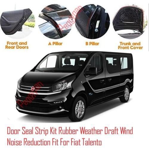 Door Seal Strip Kit Self Adhesive Window Engine Cover Soundproof Rubber Weather Draft Wind Noise Reduction Fit For Fiat Talento