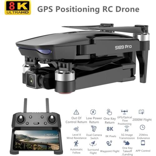 GPS Positioning Brushless RC Drone 8K Dual Lens 5G WIFI FPV 2000M Control Distance 3500mAh Battery 25Mins Flight Time Quadcopter