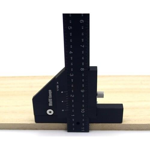 Aluminum Alloy Scale Measurement Labelling Ruler T Shape Woodworking Scriber Gauge Line Drawing Measuring Sliding Marking Tool