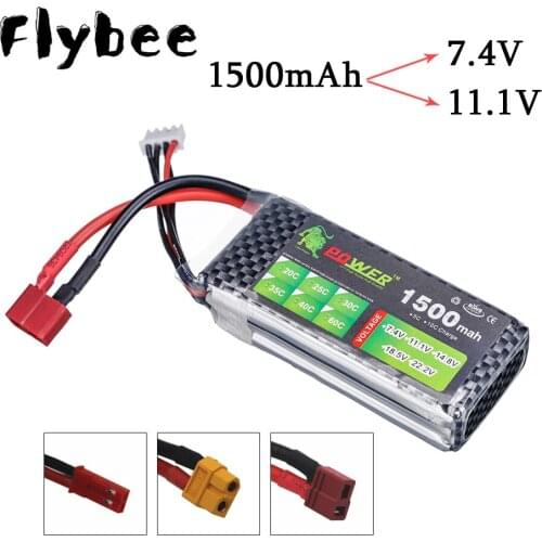 2S 7.4V 1500mAh 30C Lithium Battery For RC Toys Car Boat Helicopter Parts 2s Lipo battery 7.4v RC Drones Battery T/XT60/JST Plug