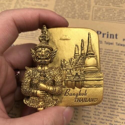 1Pc Cute Decor Crafts Thailand Golden Buddha 3D Fridge Magnets Travel Souvenirs Refrigerator Magnetic Home Decor Stickers Gift