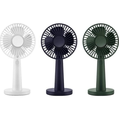 Mini Handheld Fan 3-Speed Strong Wind Adjustable 2000Mah Battery Driven Fan USB Rechargeable Removable Cover