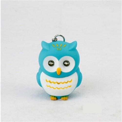 New Led Owl Keychain For Women Men Cute Bag Pendant Cartoon Handbag Car Key Ring Mini Key Chain Sound Light Design Boy Girl Gift