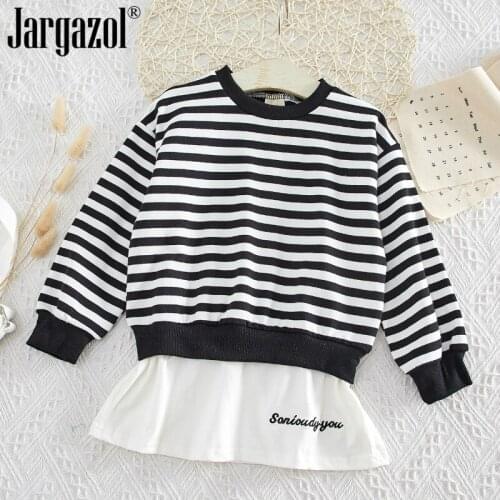 Girls Clothes Long Sleeve Fashion Tops Striped Outfits New Cool Spring Children Clothing Kids T Shirt Drop Shipping