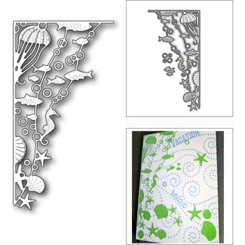 New Fish Jellyfish Corner Border 2020 Metal Cutting Dies for DIY Scrapbooking Decor and Card Making Embossing Craft No Stamps