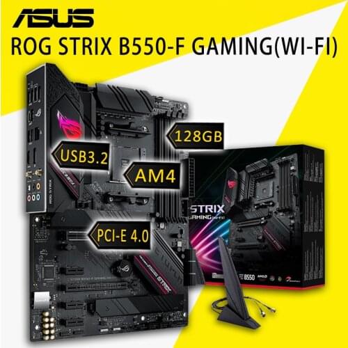 Socket AM4 Asus ROG STRIX B550-F GAMING (WI-FI) Motherboard Support 3500X 3600 AM4 CPU DDR4 Overlocking B550 Gaming Placa-mãe