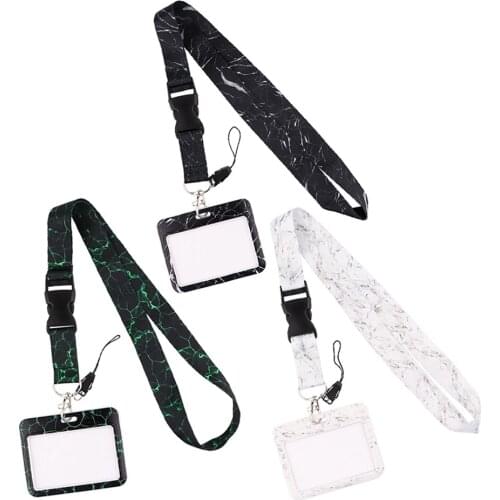 ER808 Marble Neck Strap Lanyard For Keys ID Card Gym Mobile Phone Straps USB Badge Holder DIY Hang Rope Lariat Lanyard