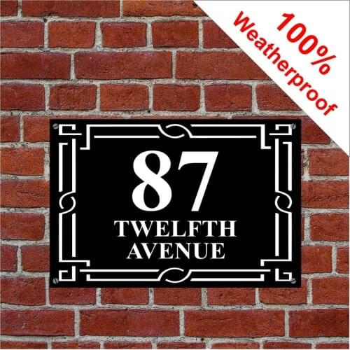 Retro Design House Sign Weatherproof Customized Number Address PVC