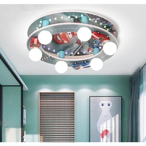 Cartoon Car mobilization ceiling lamp for kids bedroom study creative living room lights children led ceiling light fixtures e27