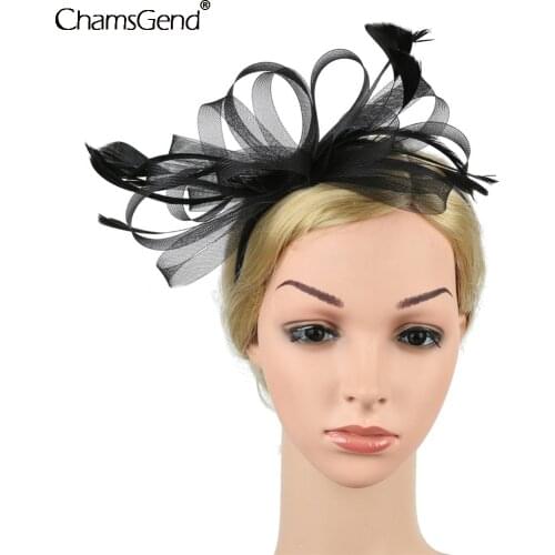 Fascinators Hat Women Flower Mesh Ribbons Feathers Fedoras Hat Headband Or A Clip Cocktail Tea Party Headwewar Hair Accessories