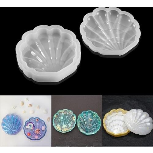1 Pcs Sea Shell Silicone Mold UV Jewelry Storage Box Epoxy Resin Molds For DIY Handmade Desktop Neckle Earring Container Tools
