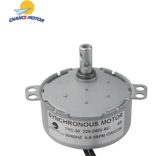 CHANCS TYC-50 Synchronous Motor 220V AC 0.8-1RPM CW/CCW Torque 10Kg.cm Slow Speed Electric Motor