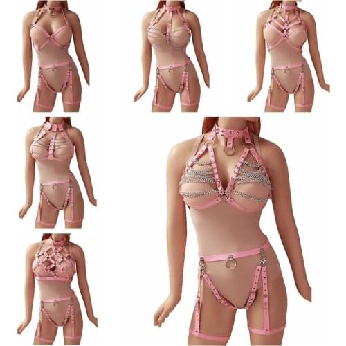 Punk Stylish Accessories Harness Fashion Bdsm Harajuku Garter Body Strap Belt Stockings Leather Sex Costumes Bondage Suspender