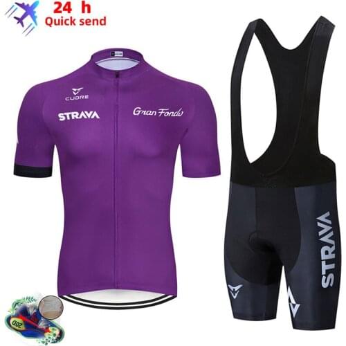 2021 STRAVA Cycling Jersey Set Summer Cycling Clothes Women/Men Bike Outfit MTB Clothing Cycle Wear tenue cyclisme homme#21