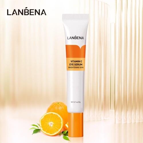 LANBENA Vitamin C Eye Serum Brightening Eye Cream Face Anti Aging Serum Moisturizing Skin Care Dark Circle Wrinkle Eye Bags 20g