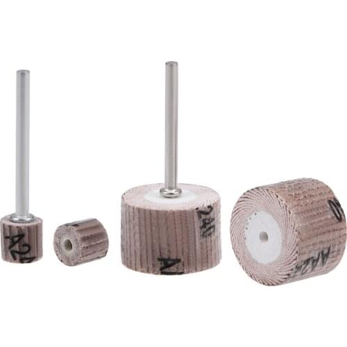 Uxcell Flap Wheel 240 Grits Abrasive Grinding Head and 1/8" Shank to Rotary Tool contoured surfaces on a wide range material