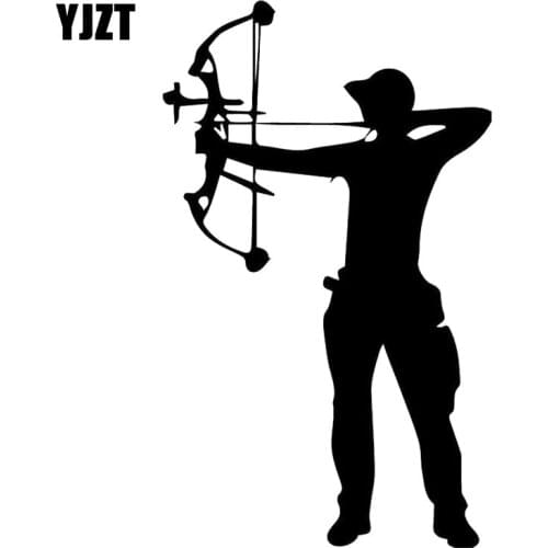 YJZT 10.9CM*18.2CM Crossbow Archer Archery Vinyl Decal Car Trunk Decor Accessories Car Sticker Black/Silver C31-0294