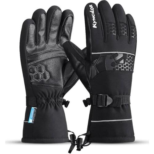 Winter Cycling Gloves Support Touch Screen Warm Waterproof Biker Gloves Anti-Slip Full Finger Outdoor Sports Bicycle Accessories