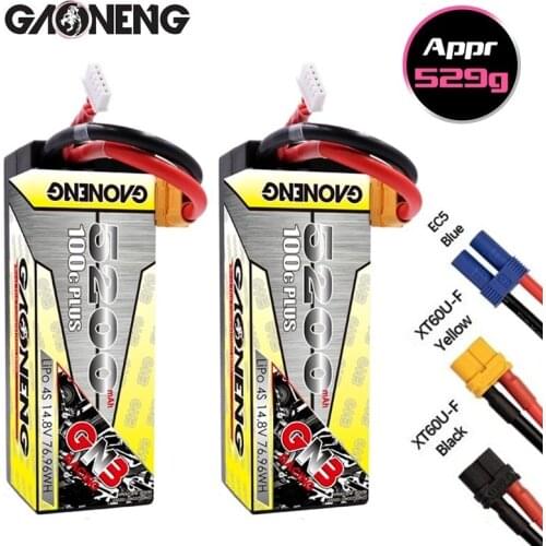 1/2PCS GNB 14.8v 5200mAh 100C/200C LiPo Battery For Remote Control Car Racing Spare Parts With Shell Upgrade LiHV 4S Battery