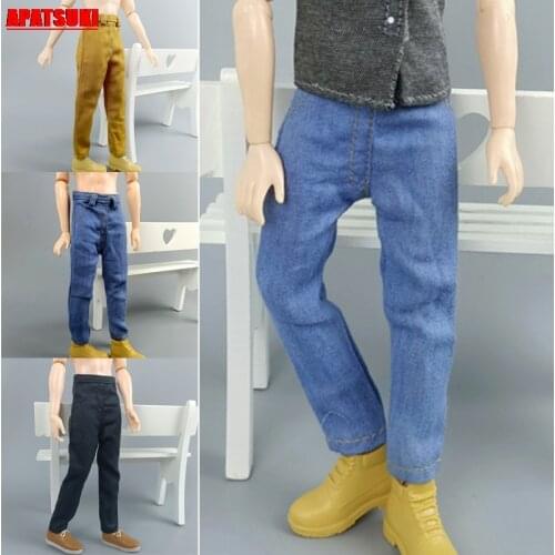 1pc Casual Long Trousers Denim Pants Legging Doll Clothes for Ken Boy Male Doll Hip Pop Clothes for 1/6 Ken Doll Accessories Kid