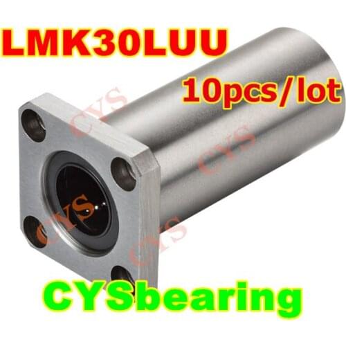 10pcs 30mm 30mm*45mm*123mm 30x45x123mm LMK30LUU square flange linear motion ball bearing bush bushing for CNC DIY