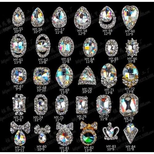 10pcs/lot, Nail Art 3d Flat Back Multicolored Diamonds Iridescent Rainbow Colors Rhinestones For Nail Tips Decorations