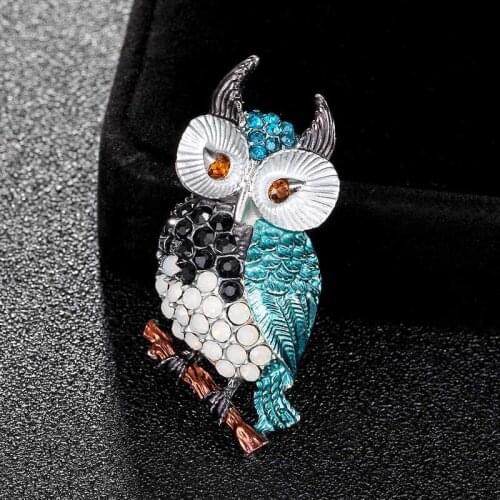 12pcs/lot Wholesale Blue Red Enamel birds owl Booch bouquet womens kids christmas gifts statement punk broches hats bijoux