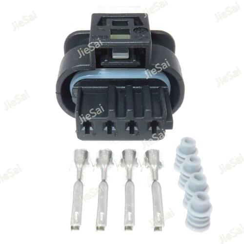 4 Pin Automotive Exhaust Pipe Electronic Valve Dedicated Cable Plug with Pins and Rubber Seals Female Connector 805-122-541