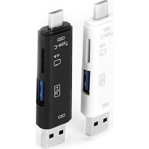 5 in 1 Multifunction Micro USB Type C TF Card Reader OTG Adapter for Android PC