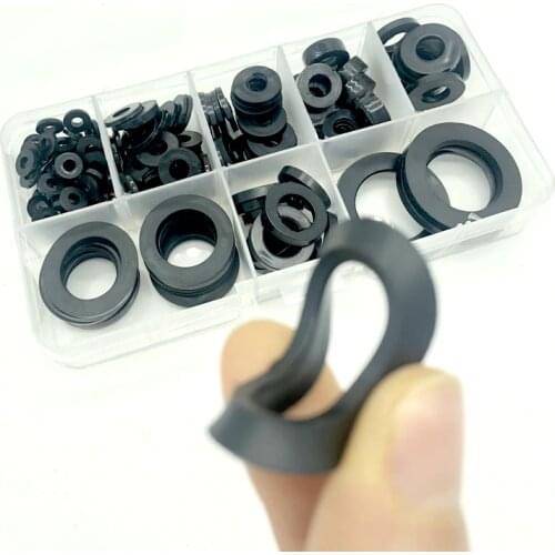 8 Sizes Black Insulation Sealing Ring Rubber Flat Washer Gasket Assortment Kit M3 M4 M5 M6 M8 M10 M15 M20 Home Improvement