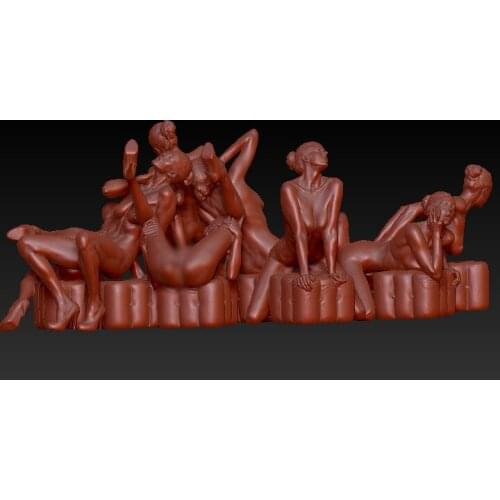 9pcs stl model 3D carved figure sculpture 3d model for cnc machine in STL file format Nude women Masturbation