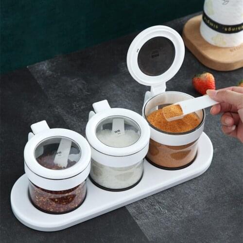 ABZS Plastic Seasoning Box Seasoning Container Seasoning Transparent PP Kitchen Seasoning Bottle Storage Box