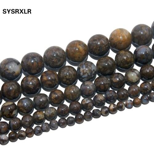 Free Shipping Natural Stone Opal Loose Round Beads For Jewelry Making DIY Bracelet Necklace 4 6 8 10 12 MM Pick Size