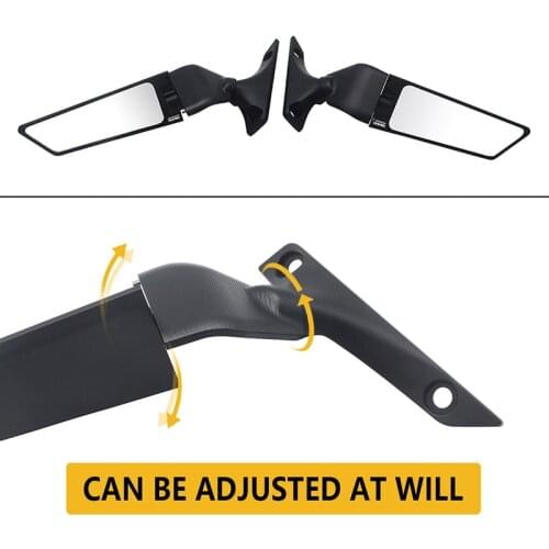 Motorcycle Side Mirrors Modified Wind Wing Adjustable Rotating Rearview Mirror For RC200 RC250 RC390 2016-2018 2019 2020 2021