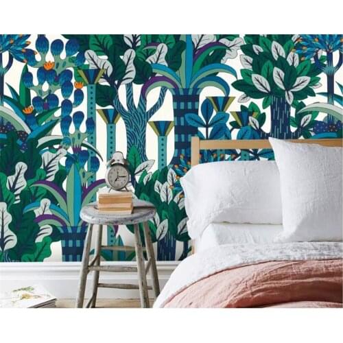 Beibehang Large custom made wallpaper European retro nostalgic abstract rainforest plant wallpaper mural wall wallpaper 3d