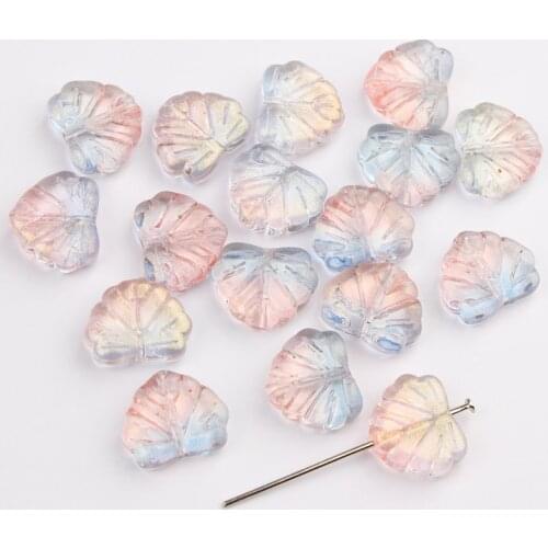 Rainbow Color Crystal Leaves Loose Beads Charms 10pcs/lot 11*13mm For Bulk Items Wholesale Lots Jewelry Making