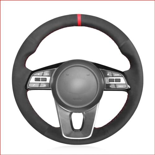 Black Suede Hand Sew Comfortable Soft Steering Wheel Cover for Kia K5 Optima Cee'd Ceed 2019 Forte Cerato (AU) 2018-2019 Parts